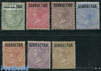 GIBRALTAR Overprints 7v