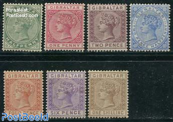 Definitives, Queen Victoria 7v