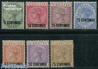 Centimos overprints 7v