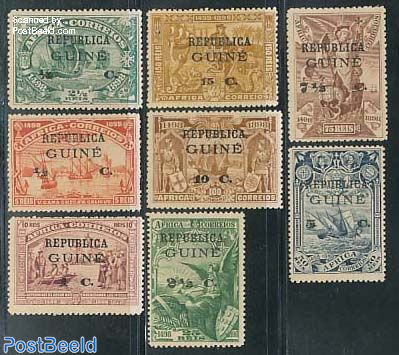 Vasco da Gama 8v on stamps of Portugese Africa