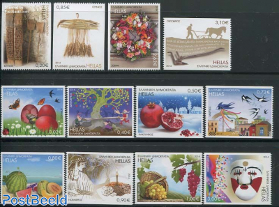 12 Months in folk art 12v, coil stamps