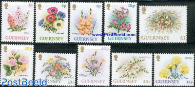 Definitives, flowers 10v