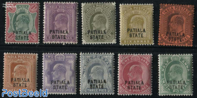 Patiala, Definitives Edward VII 10v