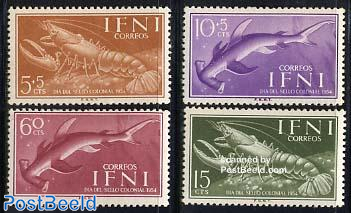 Stamp Day, marine life 4v