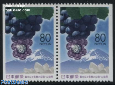 Fuji mountain, grapes booklet pair
