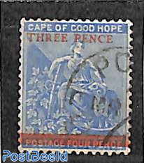 THREE PENCE overprint 1v