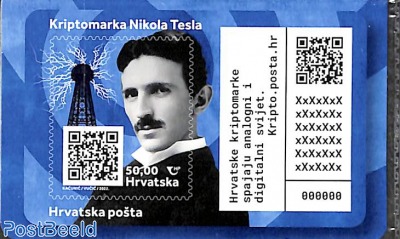 Crypto stamp, N. Tesla 1v