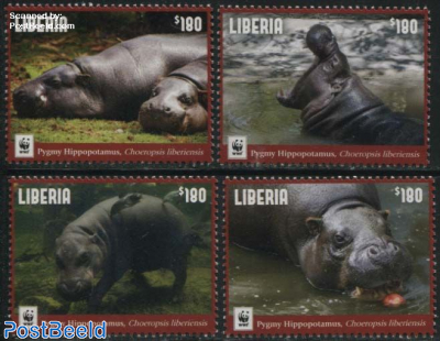 WWF, Pygmy Hippopotamus 4v