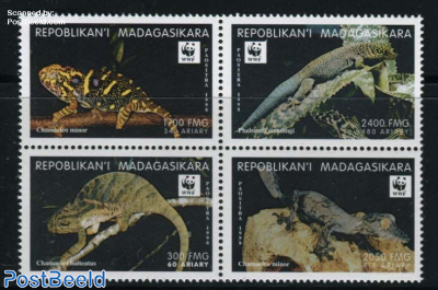 WWF 4v [+] Chamaeleo minor on 2050 FMG stamp