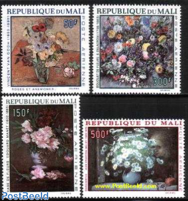 Flower paintings 4v