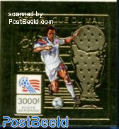 World Cup Football 1v, gold, imperforated