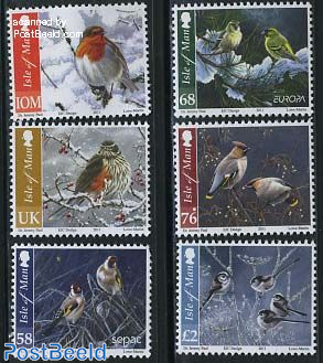 Birds in winter 6v