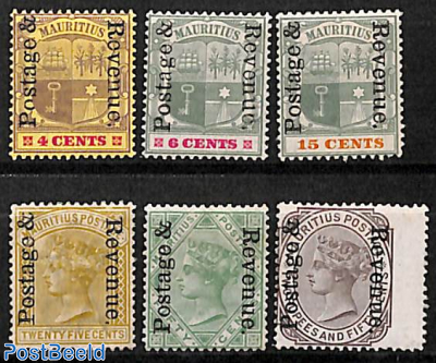 Postage & revenue overprints 6v