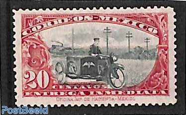 Stamp 1924, Mexico Express mail 1v, with WM, 1924 ...
