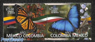 Butterflies, joint issue Colombia 2v [:]