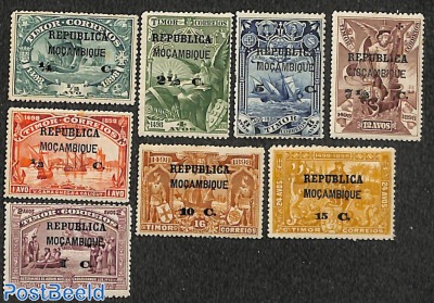 Vasco da Gama, overprints on Timor stamps 8v