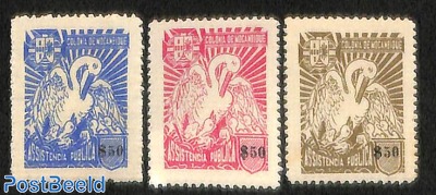 Welfare stamps 3v, format 28x35mm