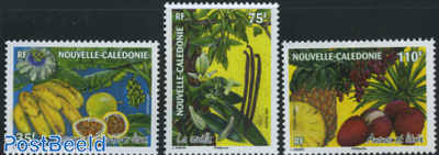 Tropical fruit 3v, fragrant stamps
