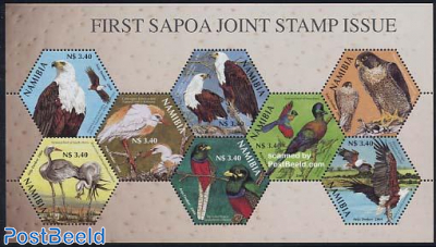 Birds s/s, Sapoa joint stamp issue