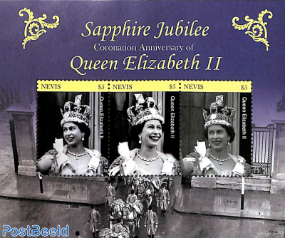 Queen Elizabeth II, Sapphire Jubilee 3v m/s