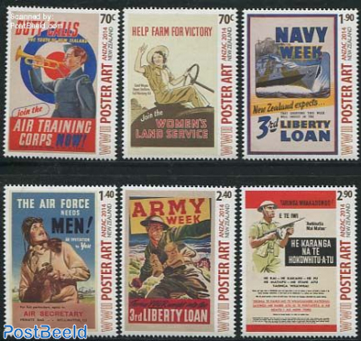World War II poster art 6v