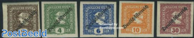 Newspaper stamps, overprints 5v