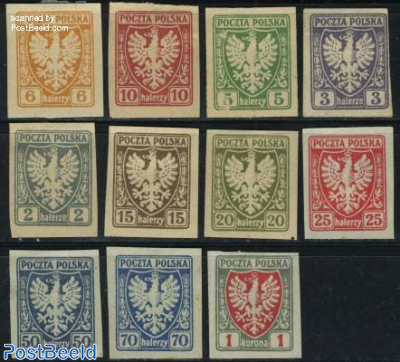 Definitives, coat of arms 11v (issued without gum)