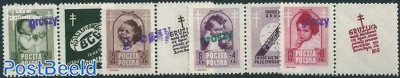 Tuberculosis Control 4V + tabs with Groszy overprint