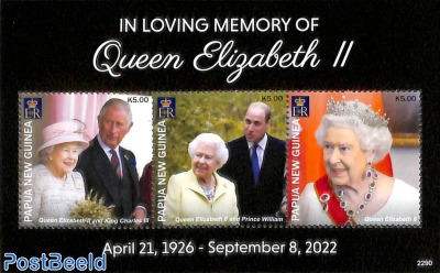 In loving memory of Queen Elizabeth II 3v m/s