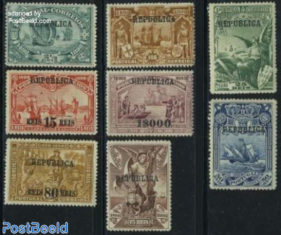 Vasco da Gama REPUBLICA overprints 8v