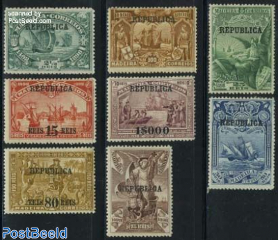 REPUBLICA Overprints on Madeira set 8v
