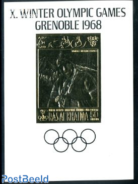 Winter Olympic Games s/s, gold imperforated