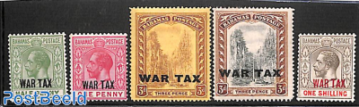 WAR TAX overprints 5v