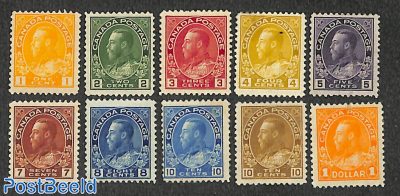 Definitives, George V 10v