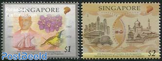 45th anniversary of currency interchangeability with Brunei 2v