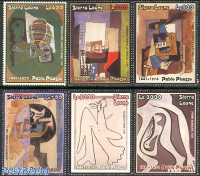 Picasso paintings 6v