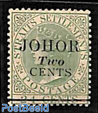 JOHOR Two CENTS overprint 1v
