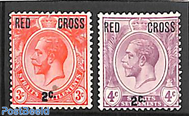 Straits Settlements, Red Cross 2v