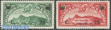 Airmail overprints 2v