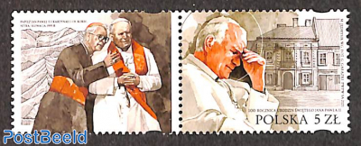 Pope John Paul II 1v+tab, joint issue Slovensko