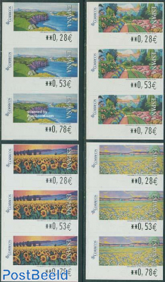 Automat stamps 4x3v s-a, Chico Montilla paintings