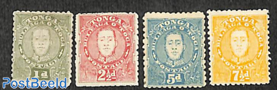 Definitives, king George Tupou II 4v