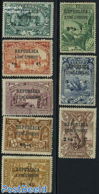 Overprints on Macau stamps 8v