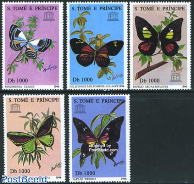 UNESCO, Butterflies 5v