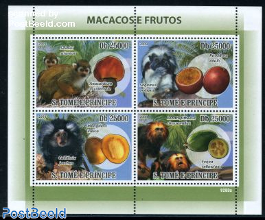 Macaques & fruits 4v m/s