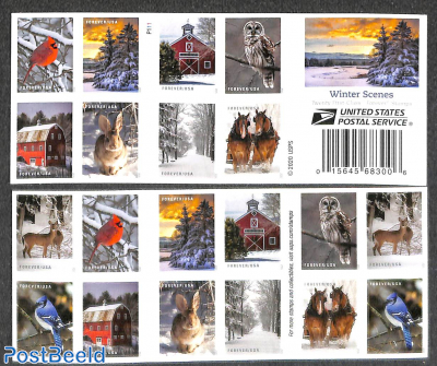 Winter scenes 2x10v in double sided booklet