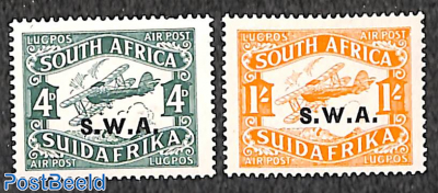 Airmail overprints 2v