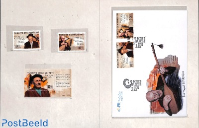 Asik Veysel stamps+s/s+fdc in folder