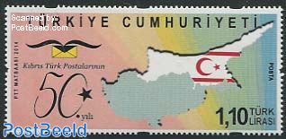 50 Years Turkish post on Cyprus 1v