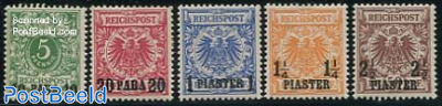 German Post, Overprints 5v